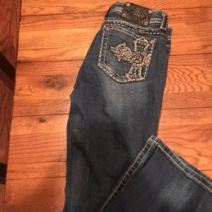 Miss Me cross flare jeans